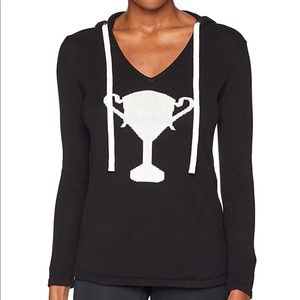 TRINA TURK RECREATION black small HOODED SWEATER
